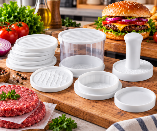 PRENSA HAMBURGUESA 5 EN 1 CON CAJA APILABLE 21,99 EUROS